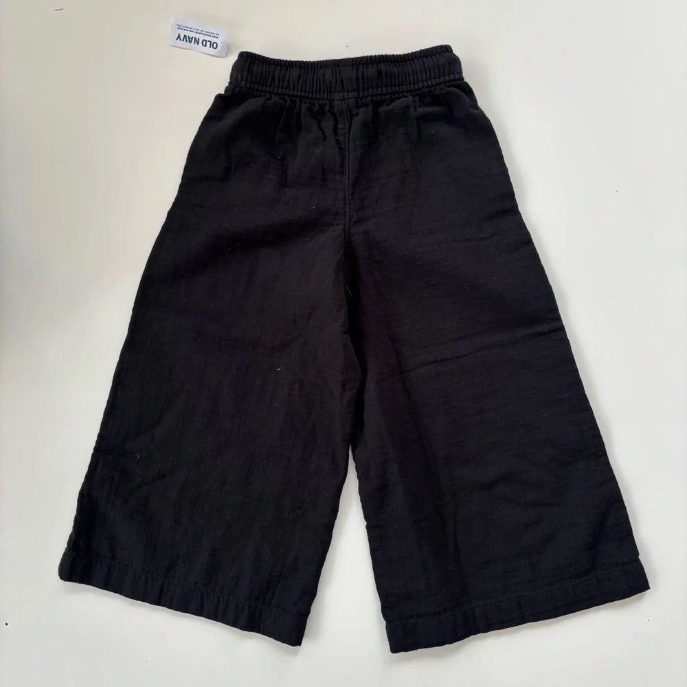 Old Navy Black Loose Printed High-Waisted Double-Weave Wide-Leg Pant Sz 5 NWT